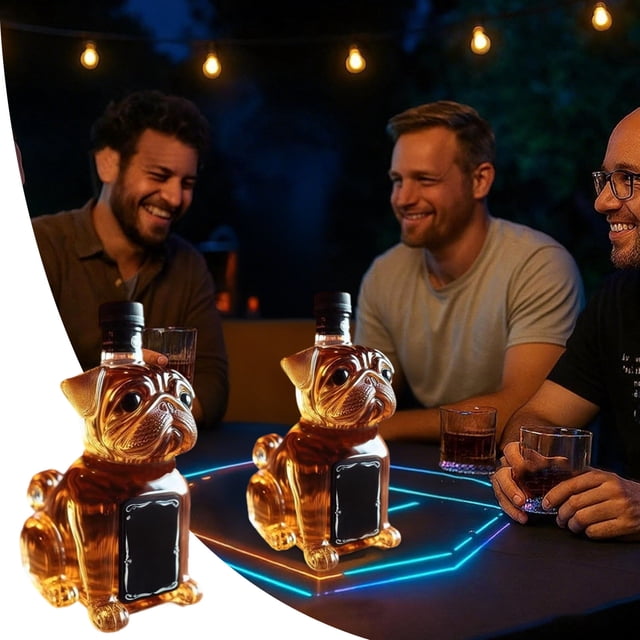 Empty Bottle 300ml Shape Bottle Large Capacity Glass Red Home Bar Accessory Funny Bottle 3D Engraved Shaped Glasses Dog Cup with Lid Funny Openers Openers Stemless Glasses Hanging Glass Rack Ceiling
