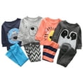 thumbnail image 2 of StylesILove Lovely Animal Character Print Long Sleeve Cotton Top and Pants 2 pcs Outfit Set (110/3-4 Years, Grey Bear), 2 of 3