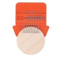 thumbnail image 4 of BIMZUC 10 Hooks Mini Weaving Loom Machine Small Darning Tool with 6.5cm / 2.56 inches Wooden Board for Clothing Mending Orange Triangle, 4 of 9