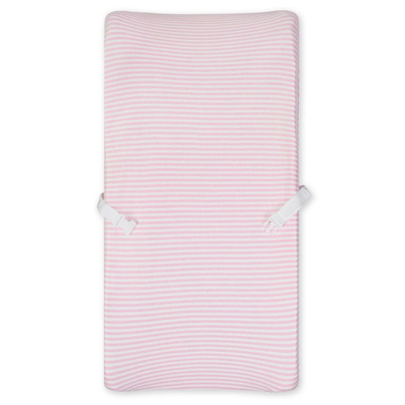 Couverture de matelas à langer biologique Gerber, rayures roses/ivoire