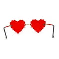 thumbnail image 4 of Womens Rimless Unique Laced Edge Heart Shape Retro Sunglasses Gold Red, 4 of 4