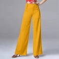 thumbnail image 2 of Gbsyewxs Womens Pants High Waist Button Solid Color Straight Leg Fashion Pants For Women Yellow, 2 of 8
