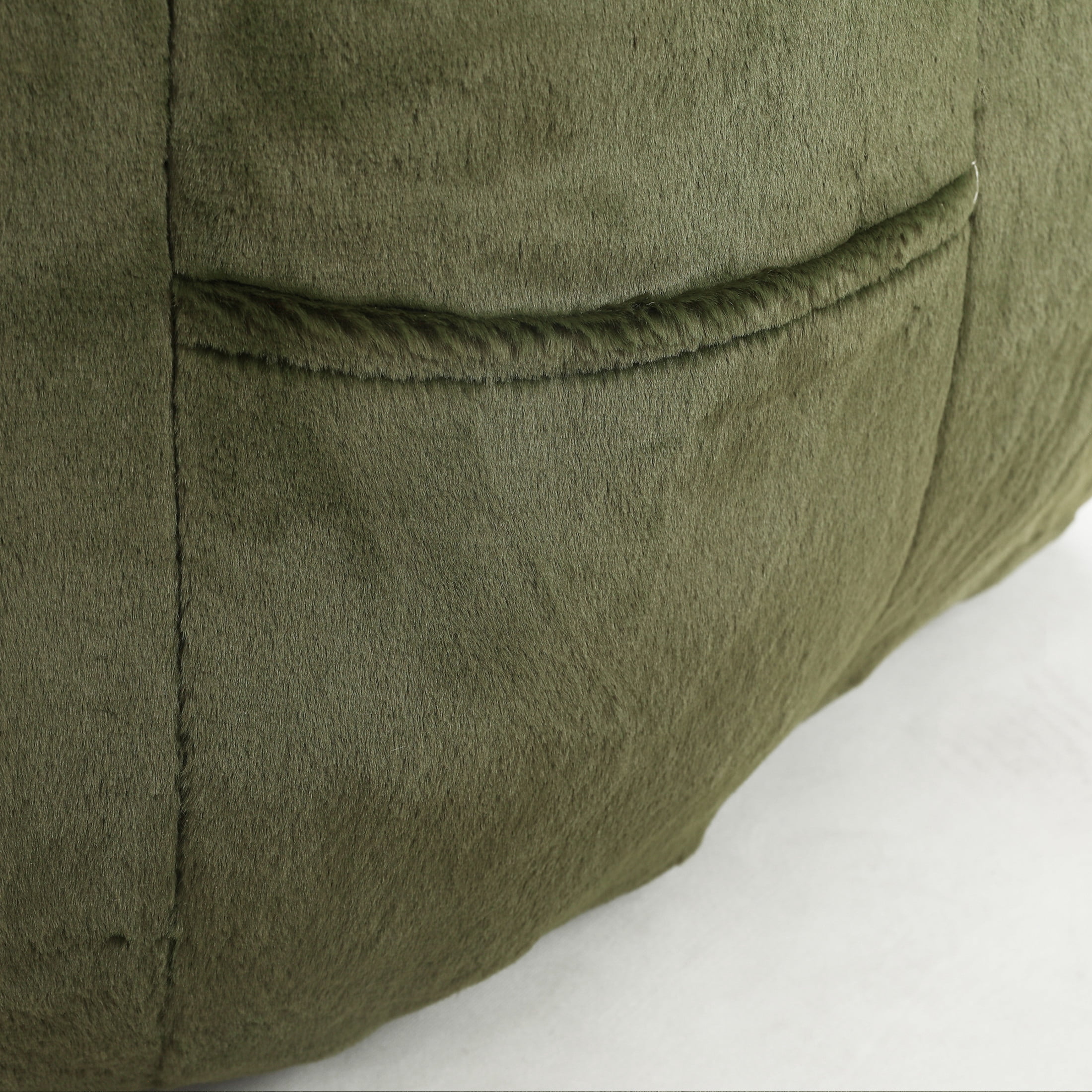 Noble House Dorothy Faux Fur Bean Bag Chair, Comfy Large Memory Foam Gaming Lounge Sofa for Living Room, Green