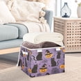 thumbnail image 3 of Yayeee Collapsible Cube Storage Bin with Lid Fabric Closet Decorative Basket with Handles, Purple Halloween Black Cat, 3 of 7