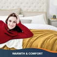 thumbnail image 4 of Walensee Sherpa Fleece Bed Blanket, Fluffy, Soft, Plush, Twin 60"×80", Honey Gold, Machine Wash, 4 of 8
