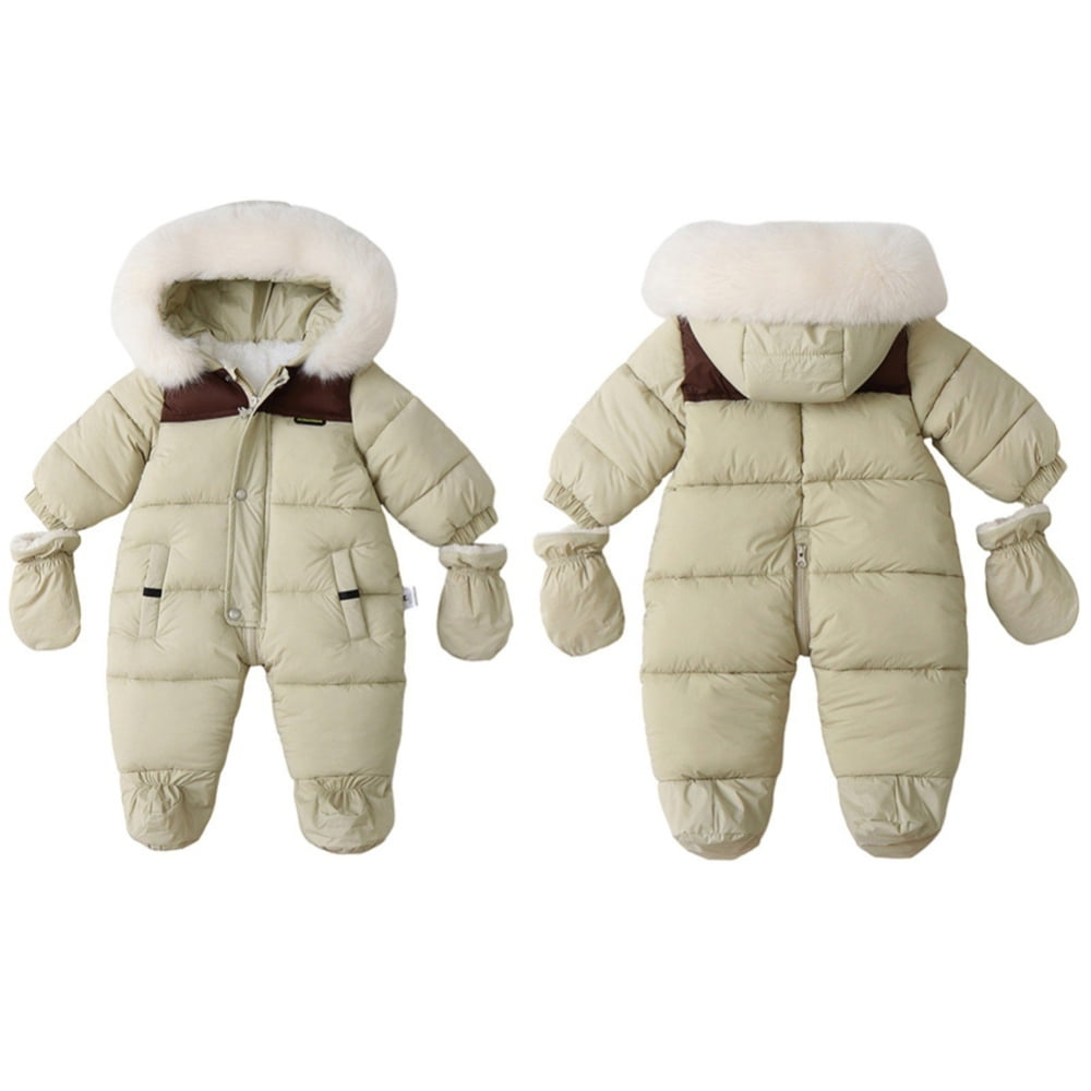 GYRATEDREAM Baby Clothes Newborn Boy Girl Snowsuit Winter Coats Infant Jumpsuit Bodysuits Hooded Warm Jacket for 9 12M Light Green Walmart Business Supplies