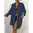 thumbnail image 6 of Bsubseach Women’s Oversized Long Sleeve Shirt Swim Cover Up 95% Polyester 5% Elastane Beach, 6 of 9