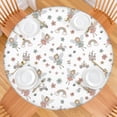 thumbnail image 2 of White Fairy Castle Pattern Round Fitted Tablecloth with Elastic Edge,Dining Table Cover Waterproof,Outdoor Round Tablecloth for Camping,Dining,Indoor and Outdoor, 2 of 7