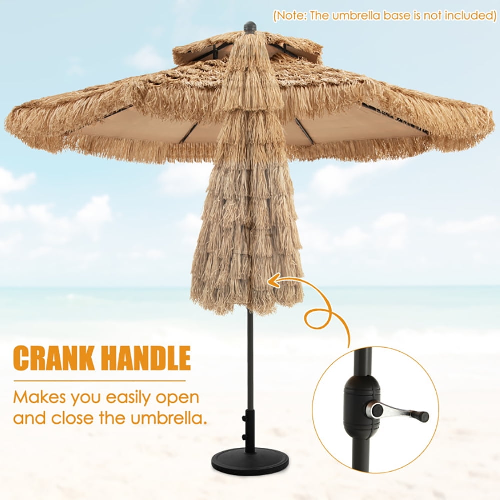 Aimee Lii 9 Feet Thatched Tiki Umbrella with 8 Ribs, Sunbrella Patio Umbrellas Aimee Lii 9 Feet Thatched Tiki Umbrella with 8 Ribs, Sunbrella Patio Umbrellas