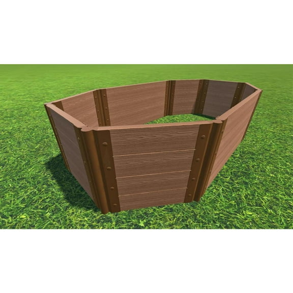 TOOL-FREE CLASSIC SIENNA 'ROMAN BATHTUB' 4' X 7' X 22" RAISED GARDEN BED (OCTAGON) - 2" PROFILE