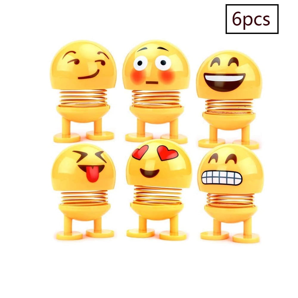 Cute Emoji Shaking Head Dolls,Face Springs Dancing Toys for Car Dashboard,Gifts 