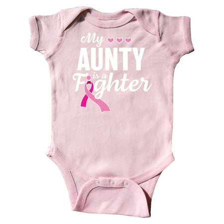

Inktastic Breast Cancer Awareness My Aunty is a Fighter Gift Baby Boy or Baby Girl Bodysuit