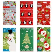 Holiday Time Christmas Paper Gift Sack, 6pc