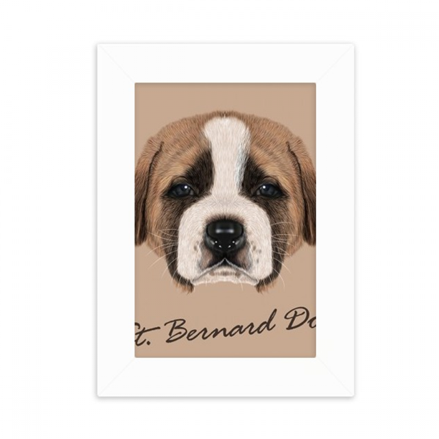 Brown Cute St.Bernard Dog Pet Animal Desktop Photo Frame Picture Display Decoration Art Painting