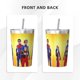 thumbnail image 3 of Termo Henry Danger con pajita cónica, doble pared, aislamiento al vacío, impresión de acero inoxidable, 12 oz, color blanco, 3 of 7