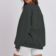 thumbnail image 3 of ADSSDQ Women's Crewneck Sweatshirts Drop Shoulder Long Sleeve Comfy Pullover Cute Tops Teen Girls Fall Trendy Clothes Dark Gray S, 3 of 5