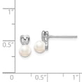 thumbnail image 3 of 925 Sterling Silver Rhodium-plated FW Cultured Pearl Earrings; for Adults and Teens; for Women and Men, 3 of 3
