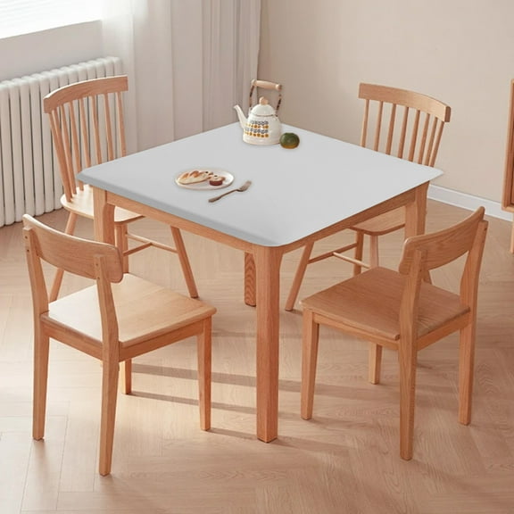 Stretch Square Tablecloth: 33.86x33.86 Inch Stretch Square Tablecloth - Elastic Wrapped Table Cover for Dining, Party, Washable Fitted Tablecloth