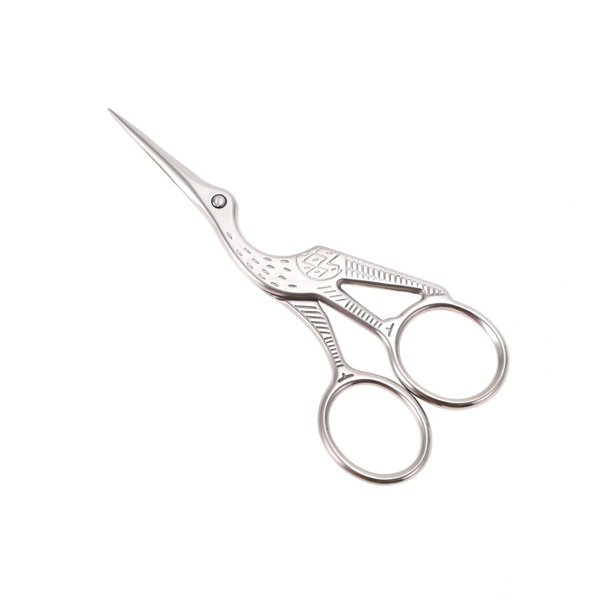 Unique Bargains 1 Pc Big Crane Scissors Facial Hair Parlor Silver Tone