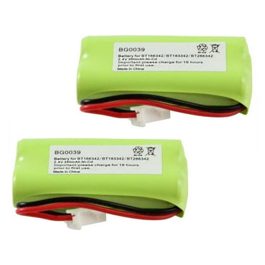 2-Pack Fenzer Home Phone Battery BG0039 for Vtech/AT&T BT166342 BT266342 BT183342 BT283342 BT162342 BT262342 BT1183342 TL32100 TL90070 2SNAAA70HSX2F