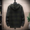thumbnail image 5 of Cárdigan cálido de lana para hombre, suéter a cuadros con capucha, ropa de invierno, abrigo de punto coreano, chaqueta con cremallera completa, puente de moda, 5 of 5