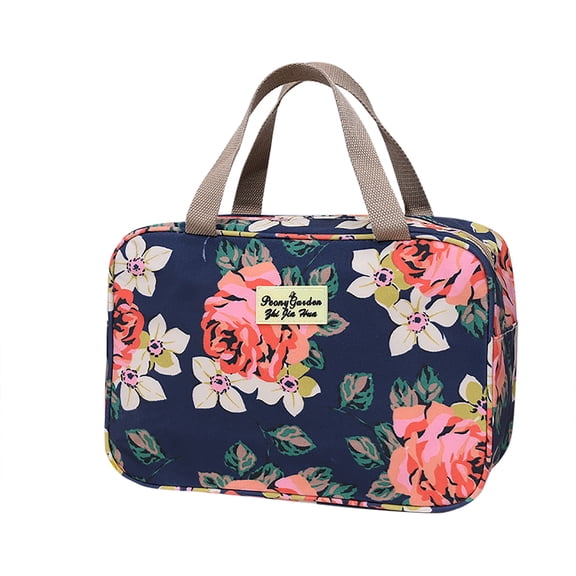 Large Capacity Floral Travel Toiletry Bag – Waterproof Cosmetic Pouch with Handle,Portable Hanging Wash Bag for Shaving Kit & Beauty