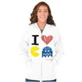 thumbnail image 4 of Pixelized Retro Game I Heart PACMAN Unisex Plus Size Zip Hoodie Brisco Brands 2X, 4 of 5