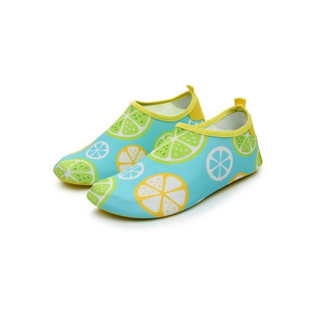 

Rotosw Girls Boys Water Shoes Barefoot Aqua Socks Slip On Swim Beach Shoe Anti-Slip Quick Dry Flats Exercise Comfort Sneakers Green Orange 7-7.5