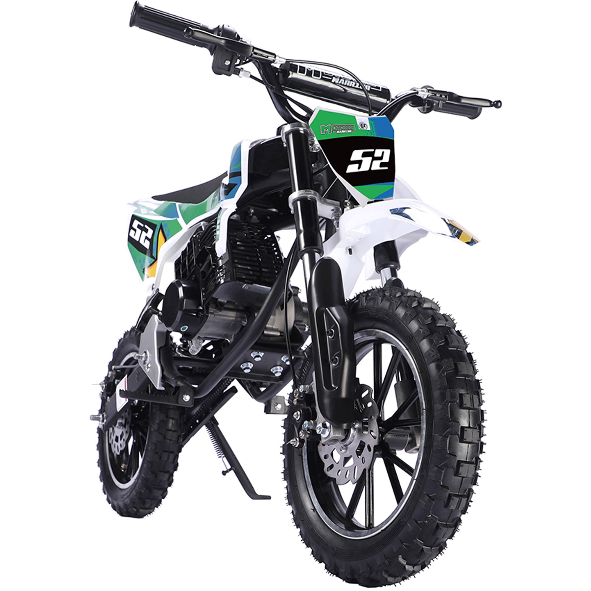 MotoTec Warrior 52cc 2-Stroke Kids Gas Dirt Bike Green