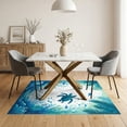 thumbnail image 3 of ODIKA 5'x7' Washable Area Rug Animals Turtle Reef Motif Nautical Ocean Border Scattered Symmetrical for Small Living Room, Bedroom, Easy Care, Non-Shedding, Pet Friendly, 3 of 7