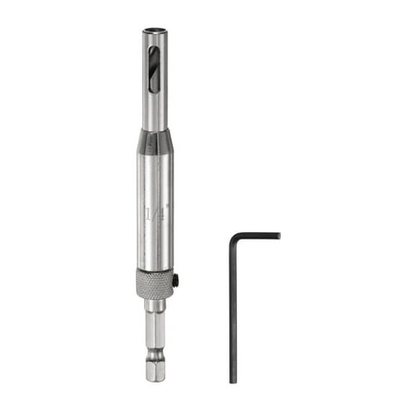 

Uxcell Self Centering Drill Bit Set 1/4 1/4 Hex Shank Drilling Bits for Wood Working Hinge Silver
