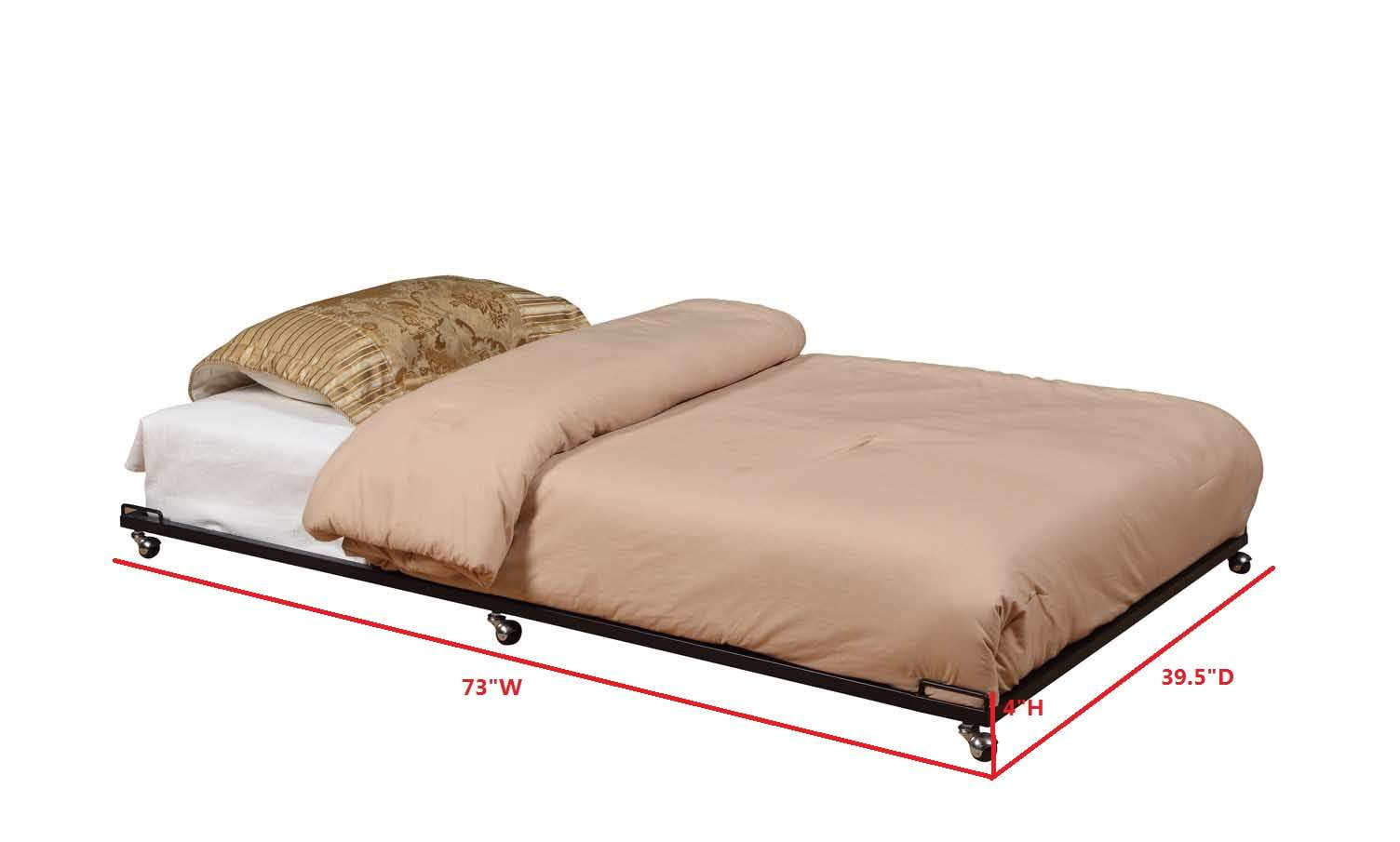 Kings Brand Furniture 4" Rollaway Trundle Bed Frame, Twin