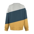thumbnail image 4 of Womens Fleece Fall Clothes, V Neck Sweaters for Women Plus Size Fashion Loose Fit Color Patchwork Long Sleeve Pullover, 4 of 5