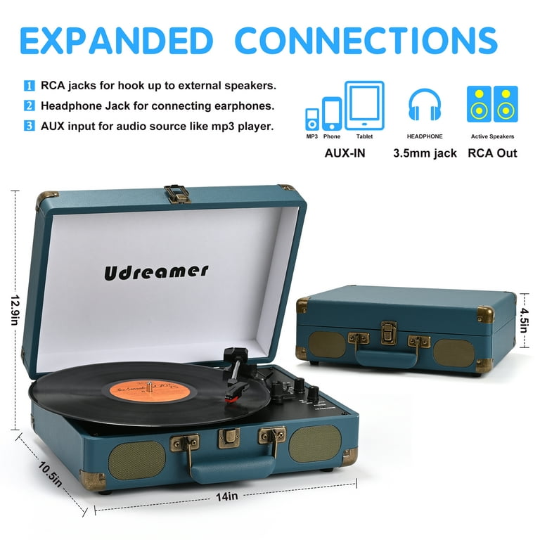 Portable Suitcase Bluetooth Record Player