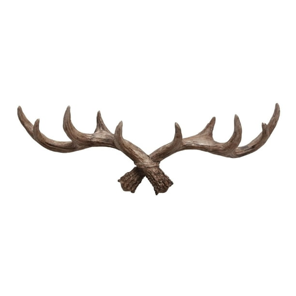 Fiudx Perchero de Pared con Forma de Asta, Gancho Decorativo de Estilo Europeo, de Resina Sintética, Moderno, Organizador Versátil para Llaves y Abrigos, Fácil Instalación, Incluye Clavos, 30 X 25 Cm