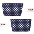 thumbnail image 2 of Polka Dot Navy Pattern Travel Handbag Leather Purse Organizer Tidy Bag Purse Toiletry Clutch For Women, 2 of 7