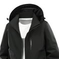 thumbnail image 4 of Txeol Full Zip Rain Jacket Men Lightweight Waterproof Hooded Jackets Outdoor Hiking Athletic Windbreaker with Pockets,Black,XL, 4 of 5