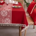 thumbnail image 3 of Enova Home High Quality Washable Rectangle Polyester tablecloths, Wrinkle Resistant Washable Dining Room Table linen for Rectangle Table Snow Pattern, 3 of 5