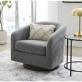 thumbnail image 2 of Better Homes & Gardens Bradford Wooden Base Modern Swivel Accent Chair, Gray, 2 of 15