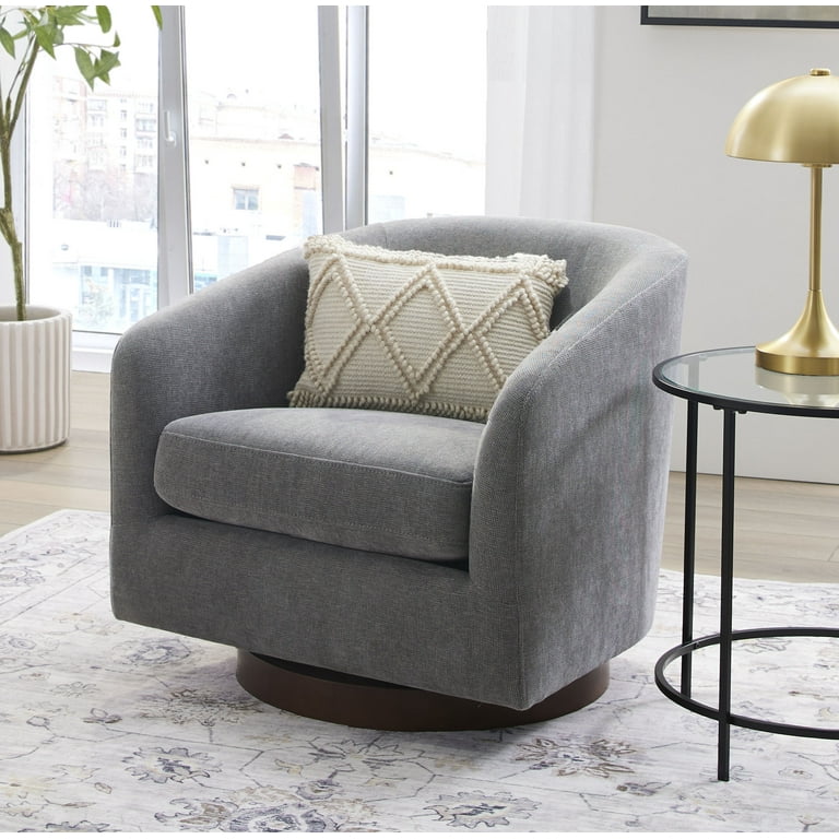 Better Homes Gardens Bradford Wooden Base Modern Swivel Chair Gray Walmart