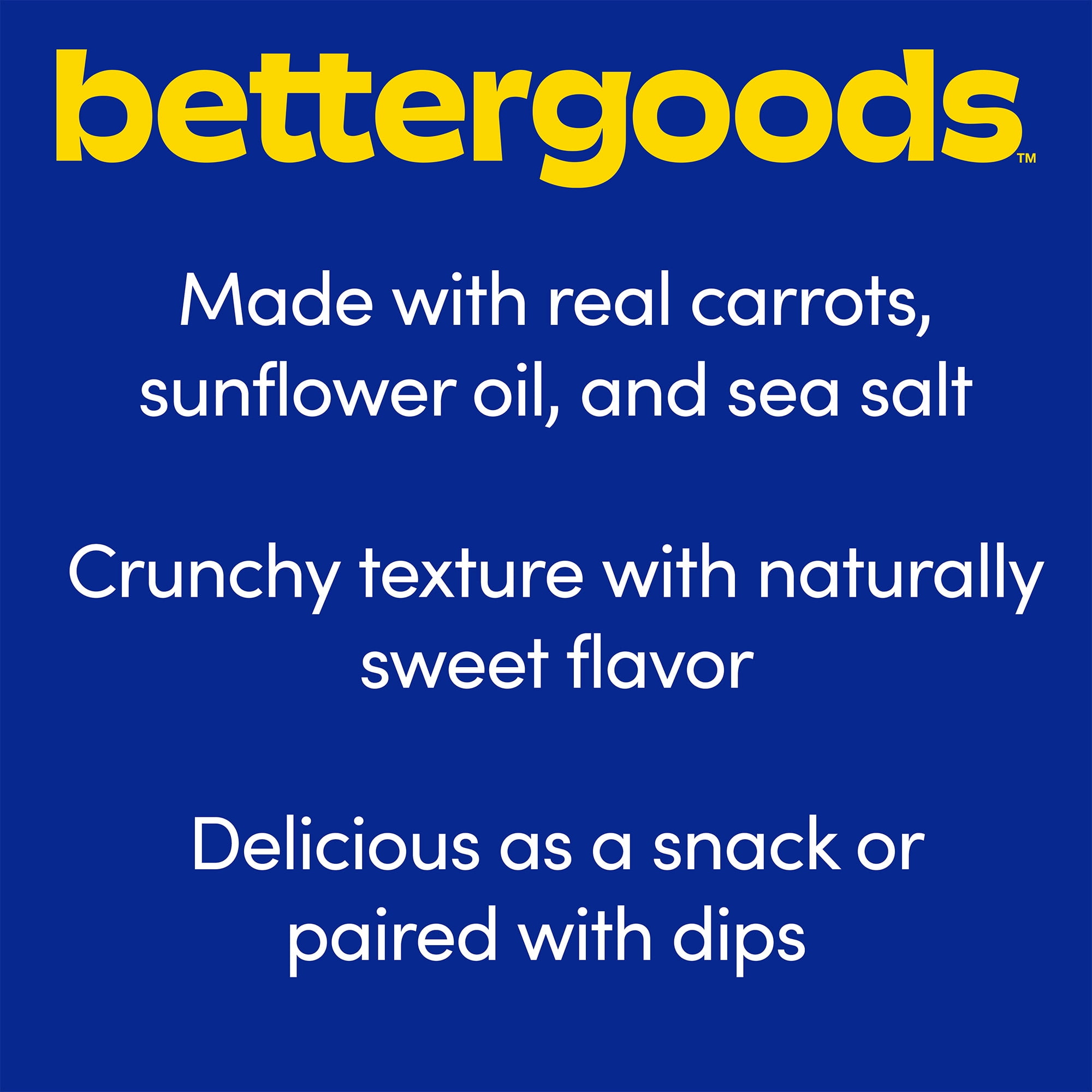 (3 pack) bettergoods Dried Carrot Sticks with Sea Salt, 3 oz