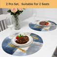thumbnail image 5 of Navy Blue Grey Ombre Round 13 Inch Placemats Set of 2, Modern Oil Painting Abstract HeatResistant Non Slip Place Mats for Dining Table, Wipeable Braided Kitchen Table Mats for Housewarming, 5 of 9