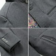 thumbnail image 3 of Abrigo de invierno para hombre, abrigo corto de lana, abrigo de invierno, chaqueta de invierno para negocios, ocio, abrigo para hombre con bufanda desmontable, 3 of 5