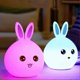 thumbnail image 2 of Rabbit Led Night Light Multicolor Silicone Touch Usb Light Sensor Bedside Lamp, 2 of 3