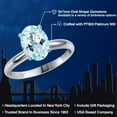 thumbnail image 2 of Gem Stone King PLAT-900 Platinum Sky Blue Topaz Engagement Ring for Women | 2.00 Cttw | Oval 9X7MM | Gemstone November Birthstone | Size 8, 2 of 6