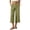 Green, variant on cocolona Womens Summer Casual Beach Capri Pants Elastic Button Waist Straight Wide Leg Lounge Cropped Pants with Pockets