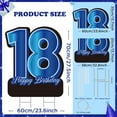 thumbnail image 2 of 27.5 Inch 18 Happy Birthday Large Yard Signs Personalized Name 18th Lawn Sign Black Blue LED Light Strings With Stakes for Boys Outdoor Celebrations Party Supplies, 2 of 4