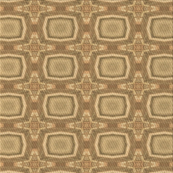 Ahgly Company Machine Washable Indoor Square Transitional Orange Area Rugs, 6' Square