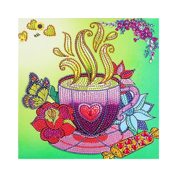 Wdftyju 5D DIY café flores Rhinestone dibujo parte especial en forma de pintura de diamante Wdftyju 6eq3jy2zq5gn3et4