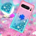 thumbnail image 5 of Slim Fit Phone Case for Google Pixel 8 Pro,Bling Shiny Quicksand Effect TPU Bumper Case with Metal Ring Kickstand and Four Corners Heavy Protection Case for Pixel 8 Pro,Pink Blue, 5 of 14